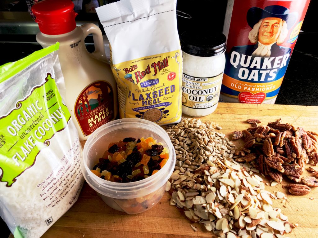 Homemade Granola ingredients