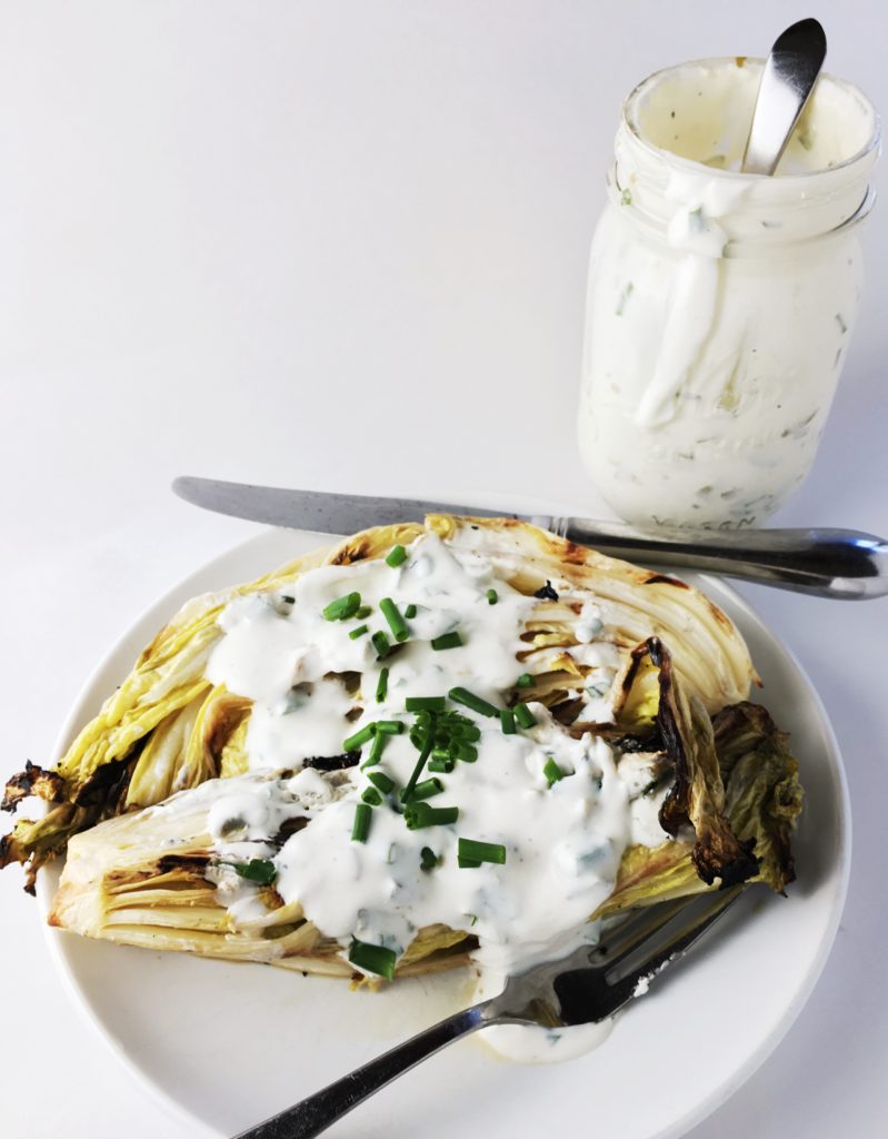 Grilled Napa Cabbage with Buttermilk Dressing