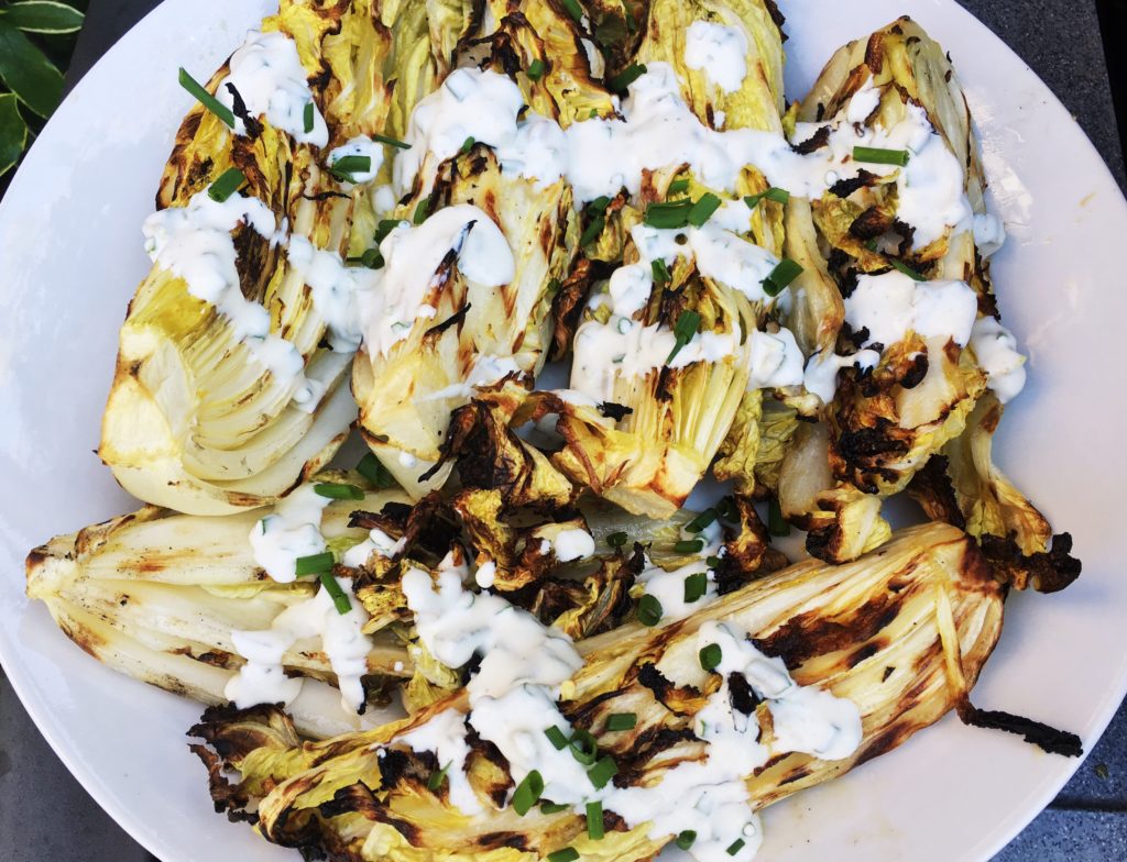 Grilled Napa Cabbage with Buttermilk Dressing