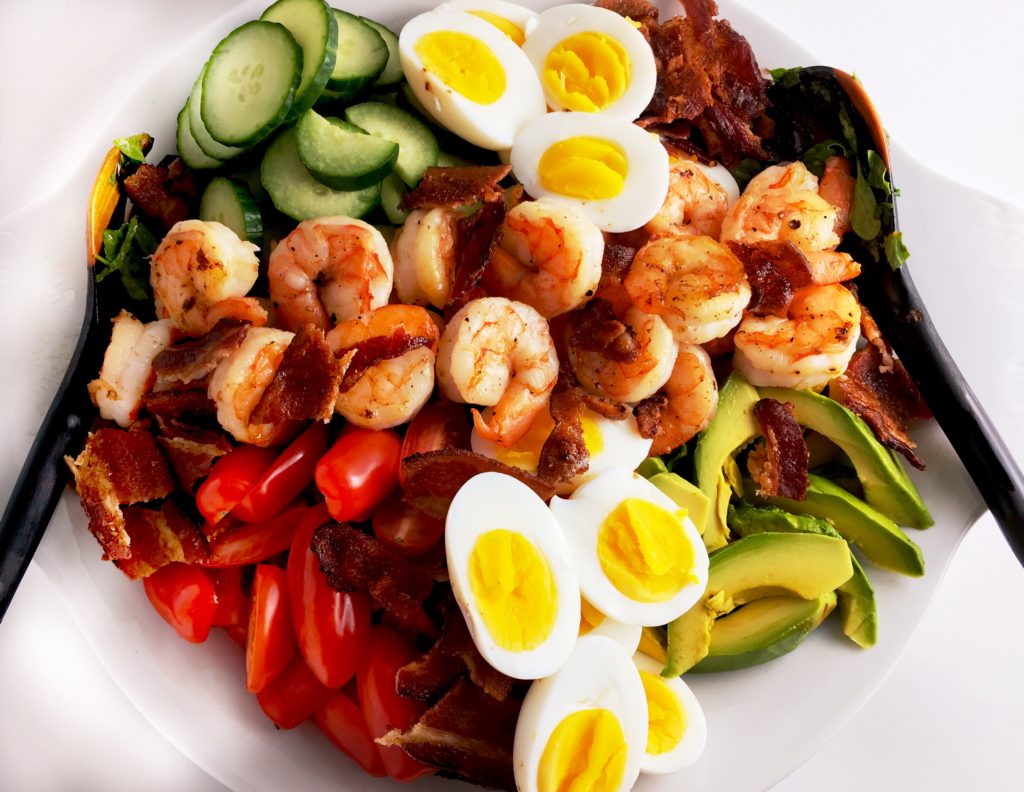Shrimp Cobb Salad and Cilantro Lime Dressing