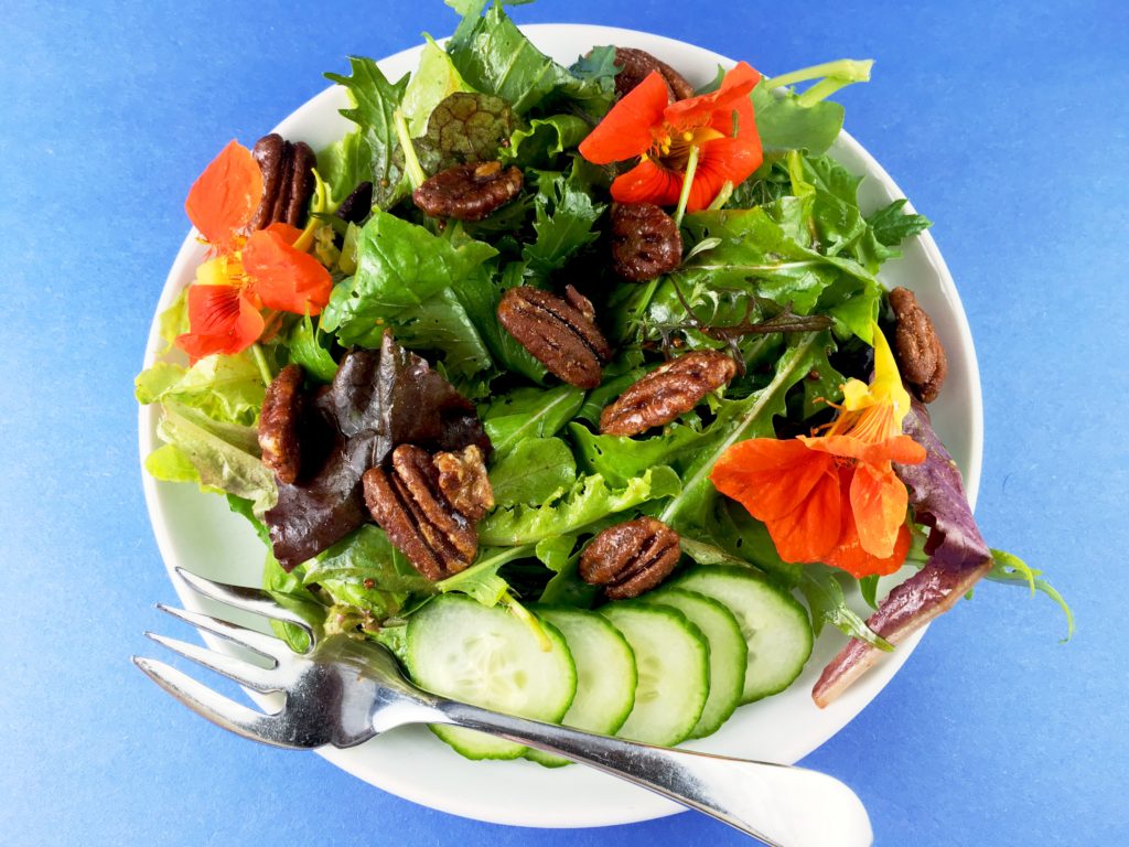 Sweet and Spicy Pecans in Salad
