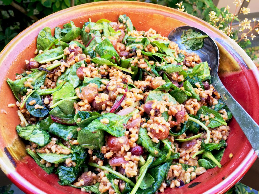 Martha Stewart's Farro/roasted grape/greens