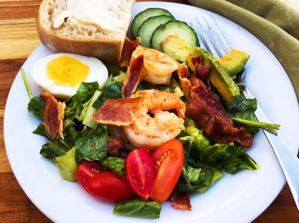 Shrimp Cobb Salad, Cilantro-Lime Dressing