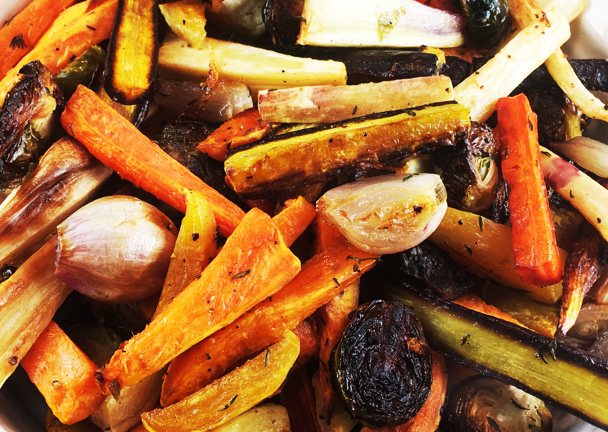 Beef Roast and Roasted Root Vegetables with Thyme Pan Jus