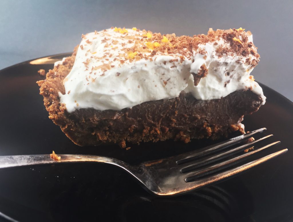 Chocolate Pie with Orange in Gingerbread Crust