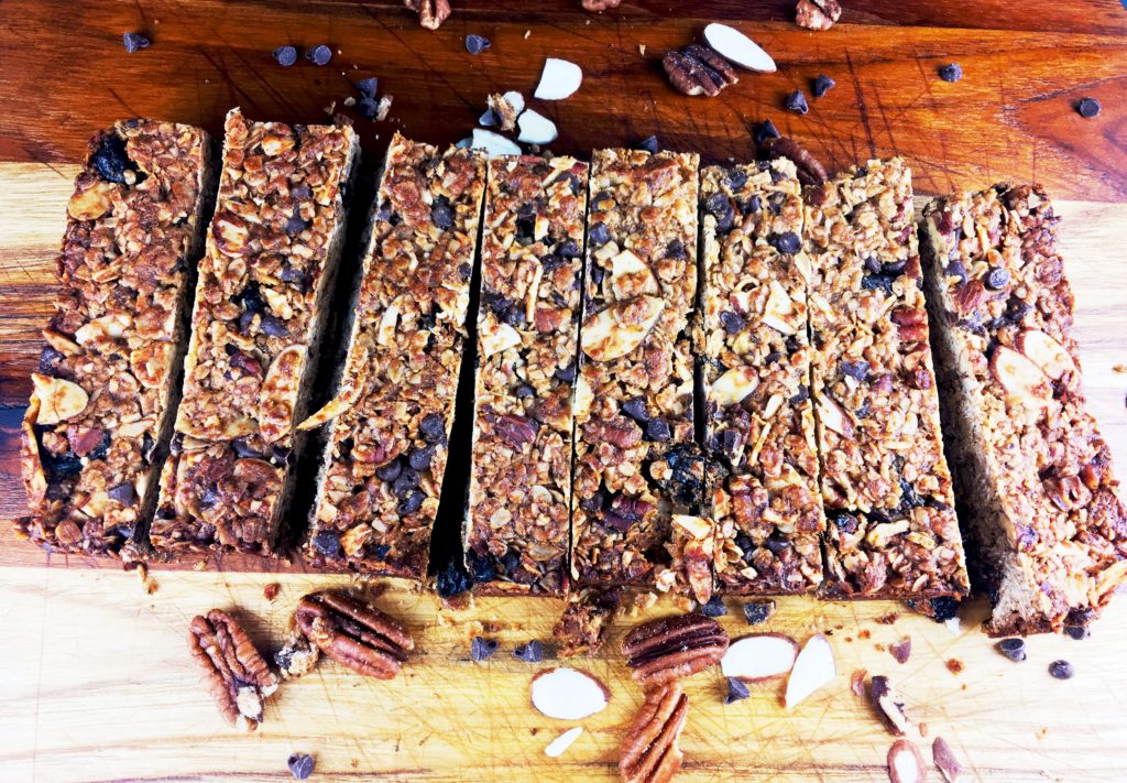 Chocolate Pecan Cherry Granola Bars