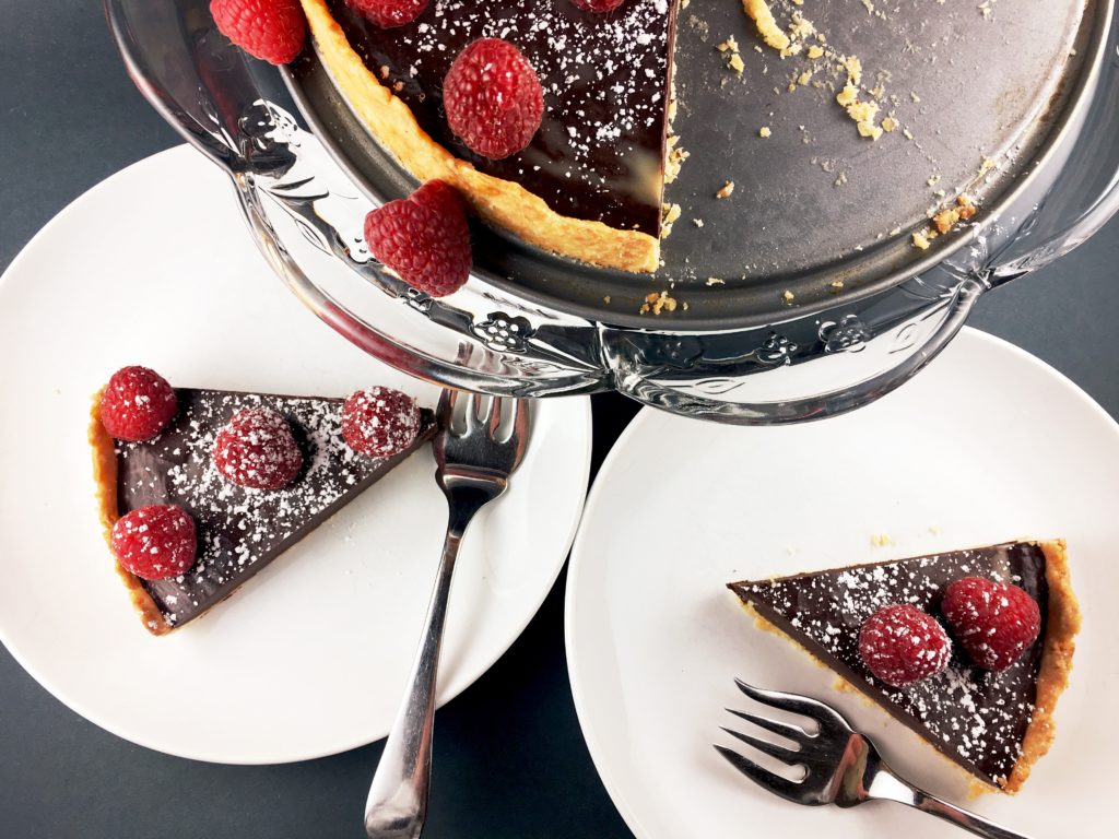 French Chcolate Tart with brown butter crust