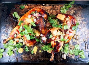 Chicken marinated with soy sauce citrus