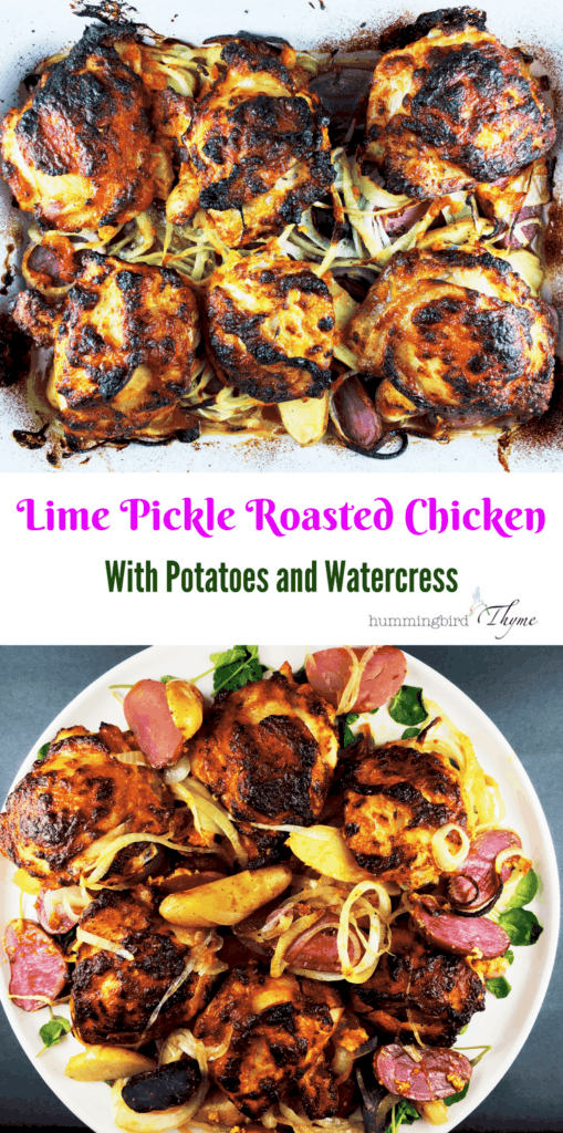 Lime Pickle Chicken with Potatoes and Watercress