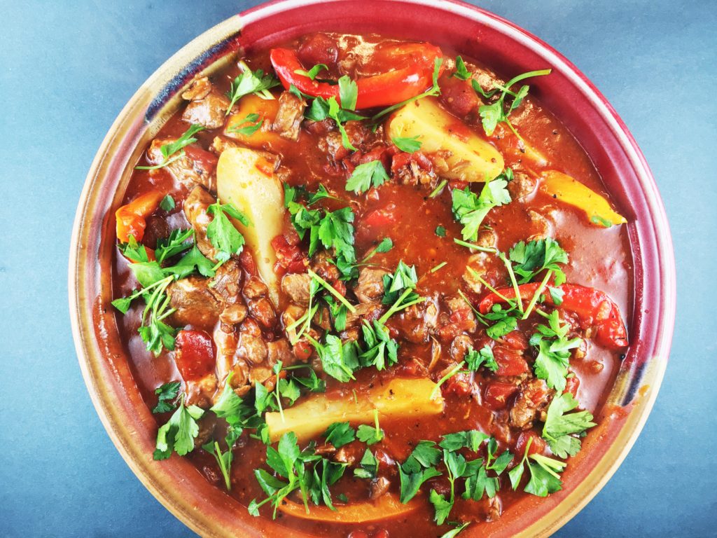 Lamb Ragu with Peppers and Potatoes