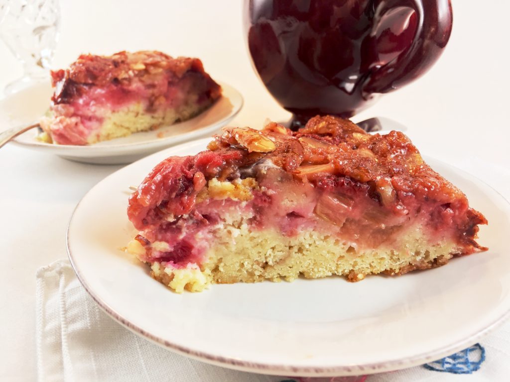 Strawberry Rhubarb Upside Down Cake