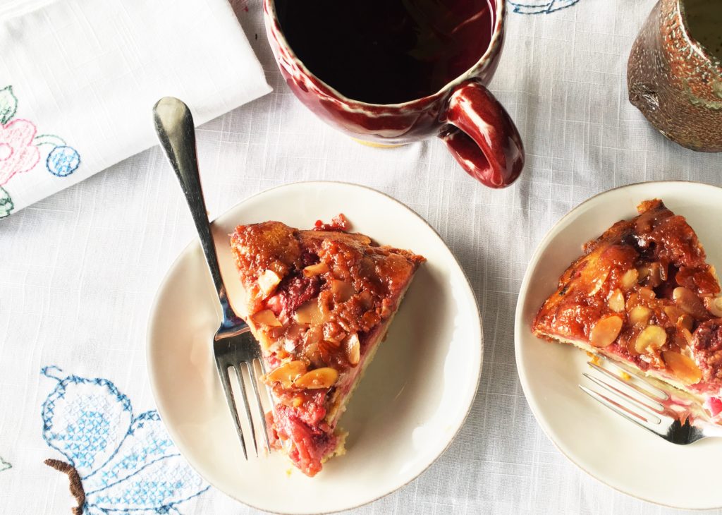 Strawberry Rhubarb Upside Down Cake Recipe