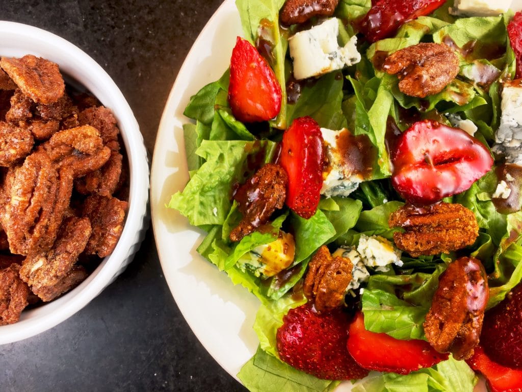 Strawberry Salad with Sweet Spicy Pecans