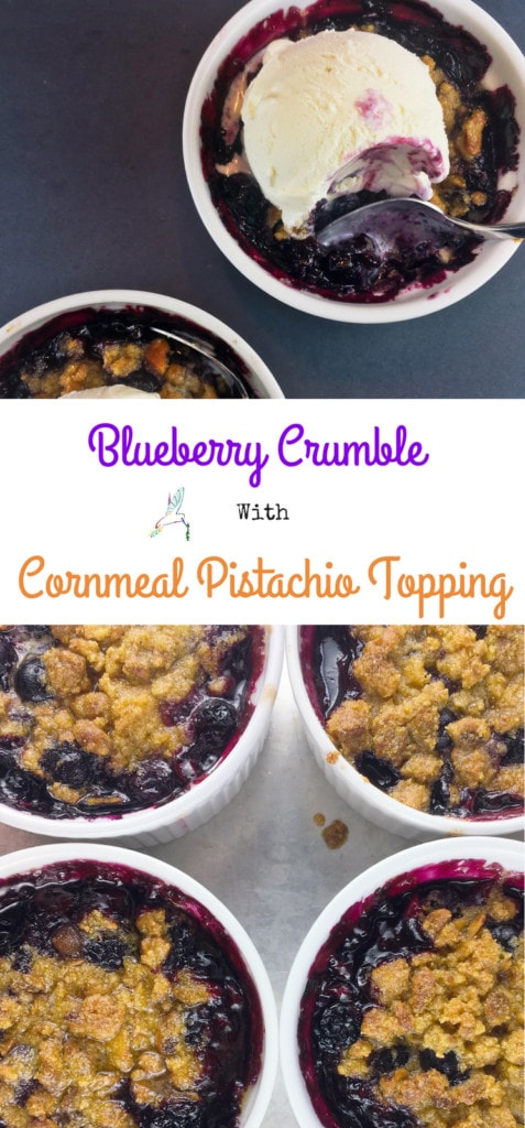 Blueberry Crumble with Cornmeal Pistachio Topping