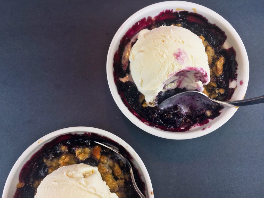 Blueberry Crumble Cornmeal Pistachio Topping