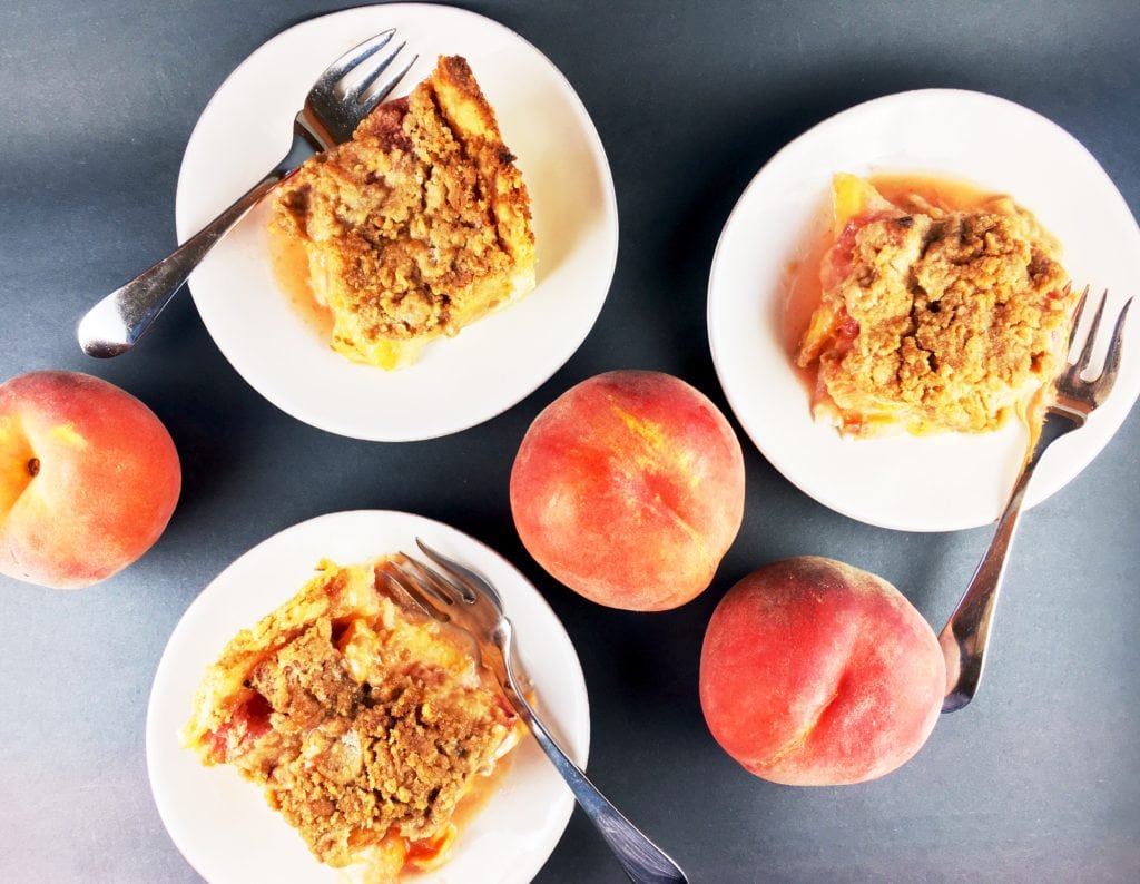 Peach Crumble Slab Pie