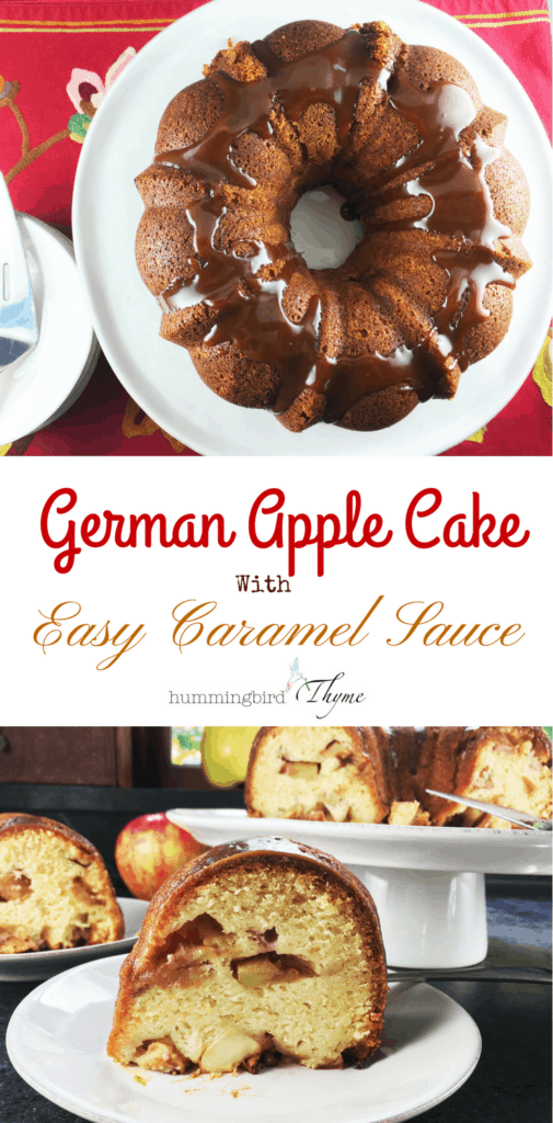 German Apple Cake with Caramel Sauce