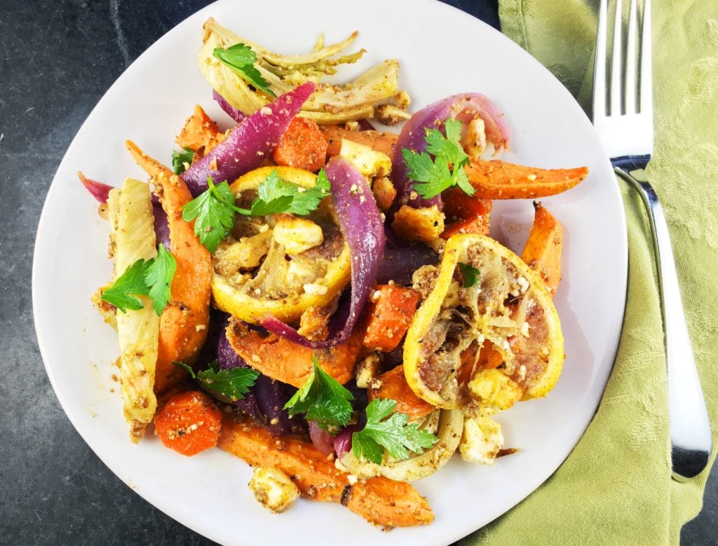 Roasted Vegetable Medley with Chicken and Feta - Hummingbird Thyme