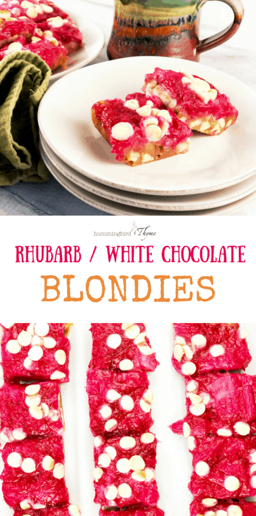 Rhubarb White Chocolate Blondies