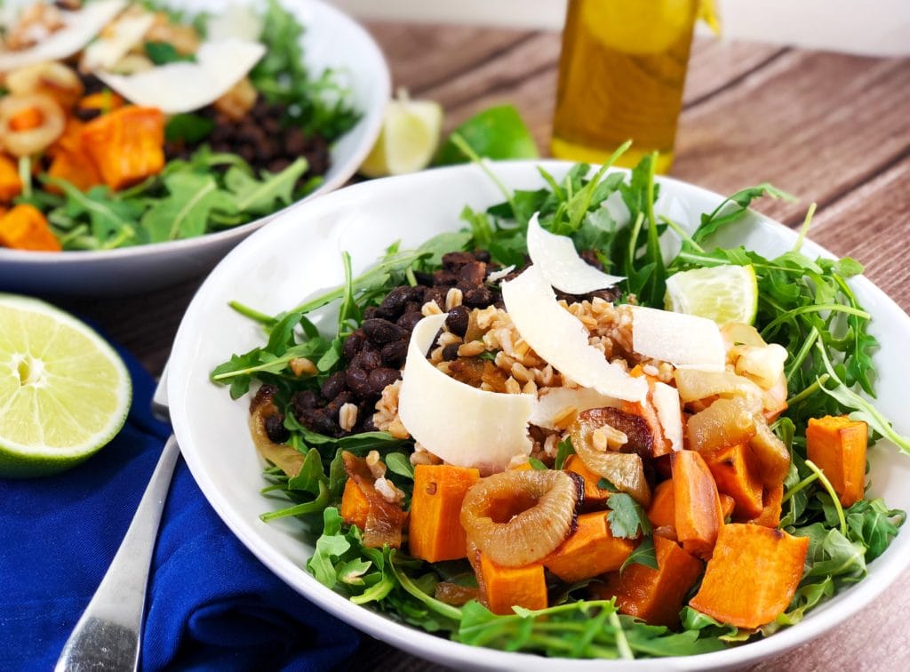 Sweet Potato Farro Black Bean Salad