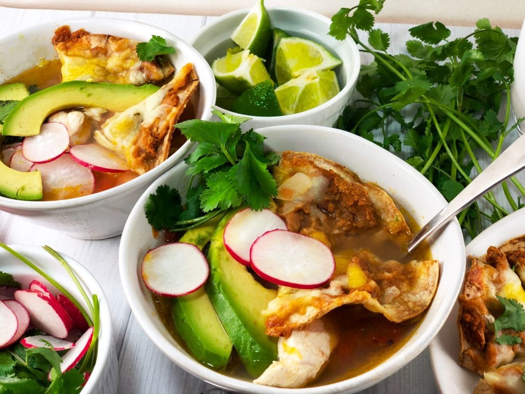 Easy Chicken Tortilla Soup with Nachos