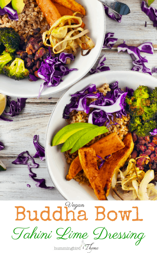 Farro Sweet Potato Bowl Tahini Dressing