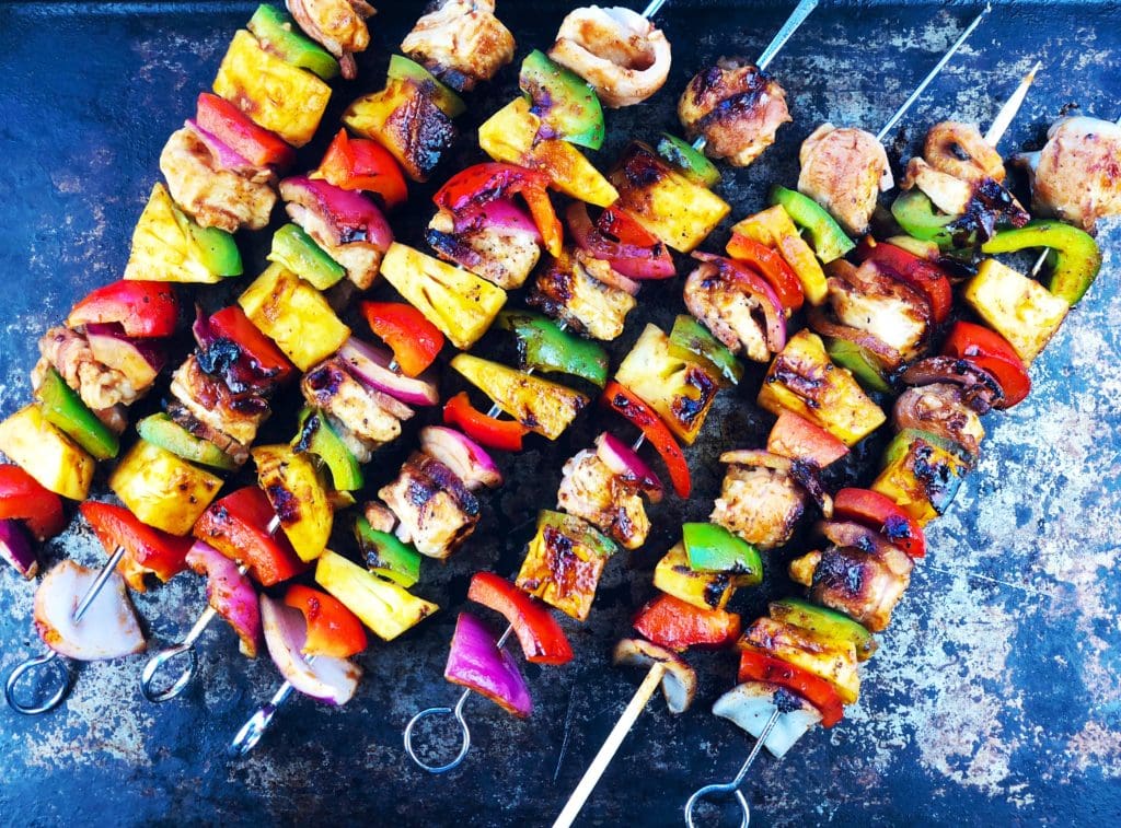 Hawaiian Chicken Bacon Pineapple Skewers