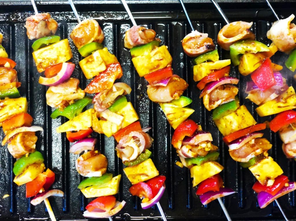 Grilled Hawaiian Chicken Bacon Pineapple Skewers