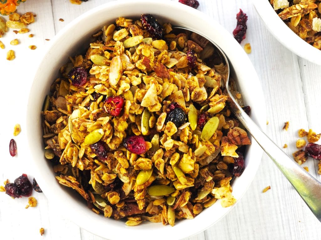 Healthy Bowl of Pumpkin Spice Granola