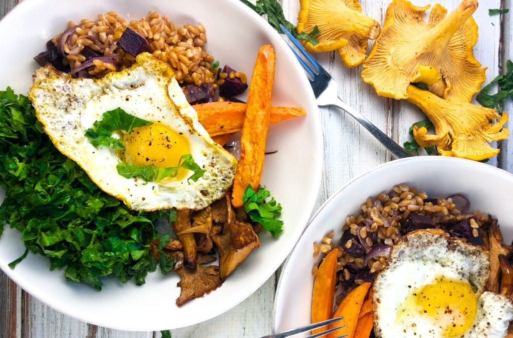 Vegan Farro Chantarelle Buddha Bowl