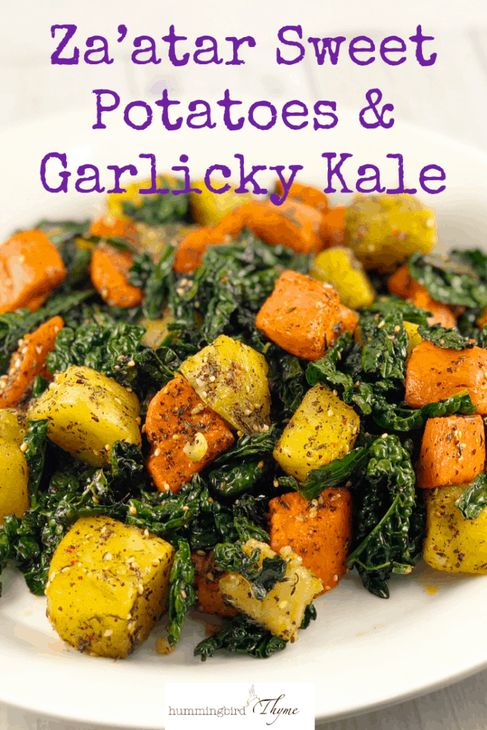 Za’atar Sweet Potatoes Garlicky Kale
