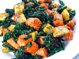 Sumac-Spiced Sweet Potatoes and kale