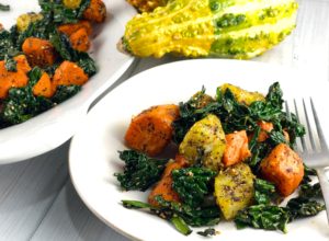 Za’atar Sweet Potatoes and Garlicky Kale