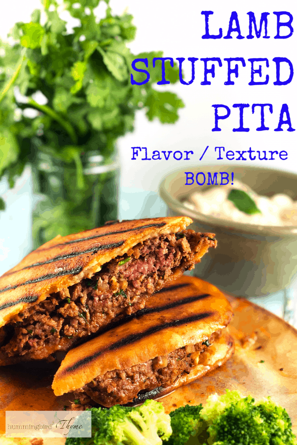 Lamb Stuffed Pita Yogurt Sauce