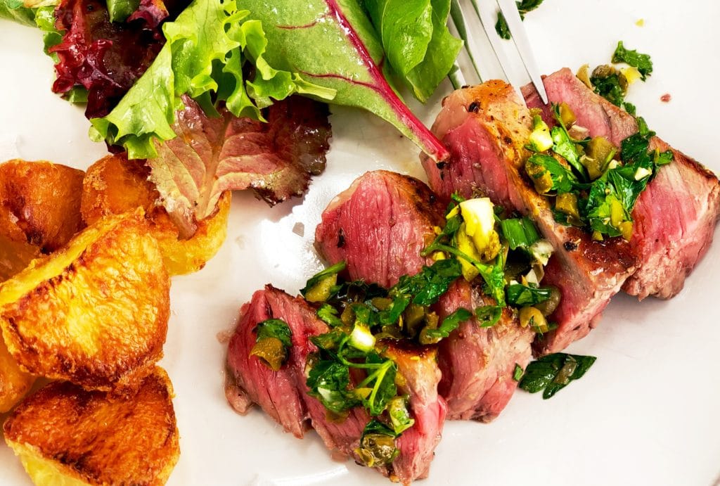 Steak Persillade Sauce Roasted Potatoes