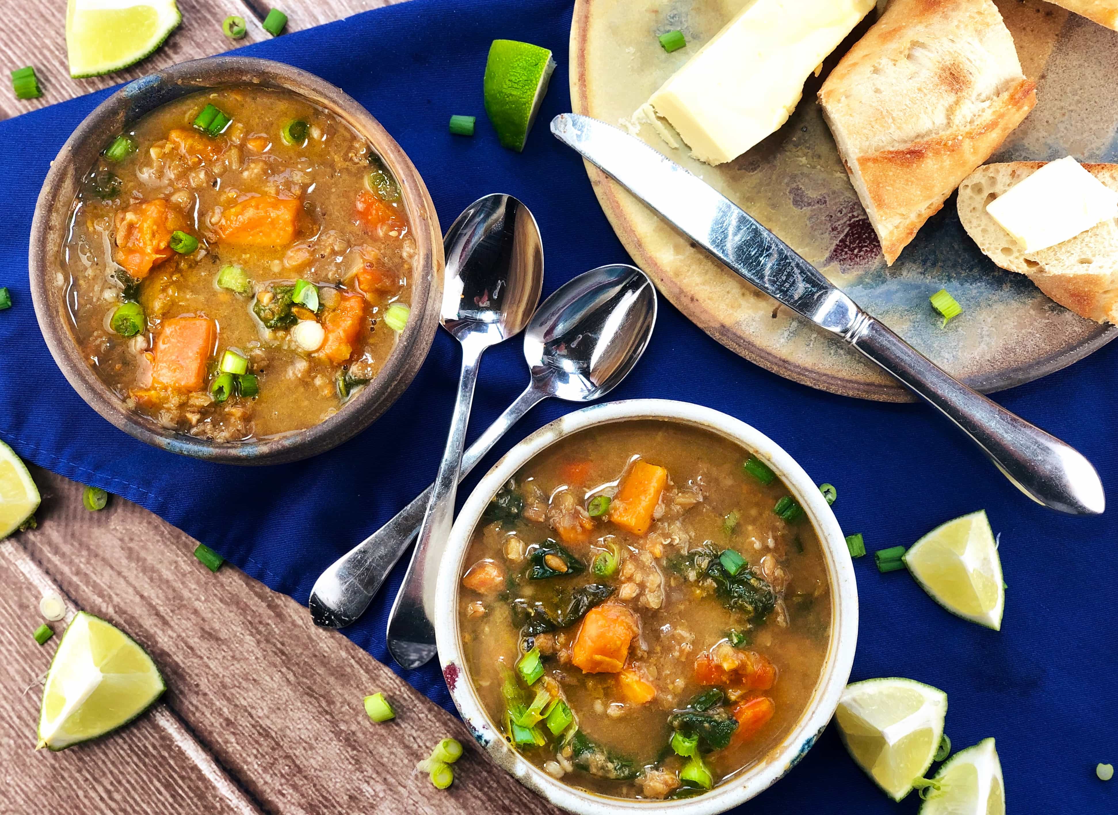 Red Lentil Soup Farro Sweet Potatoes