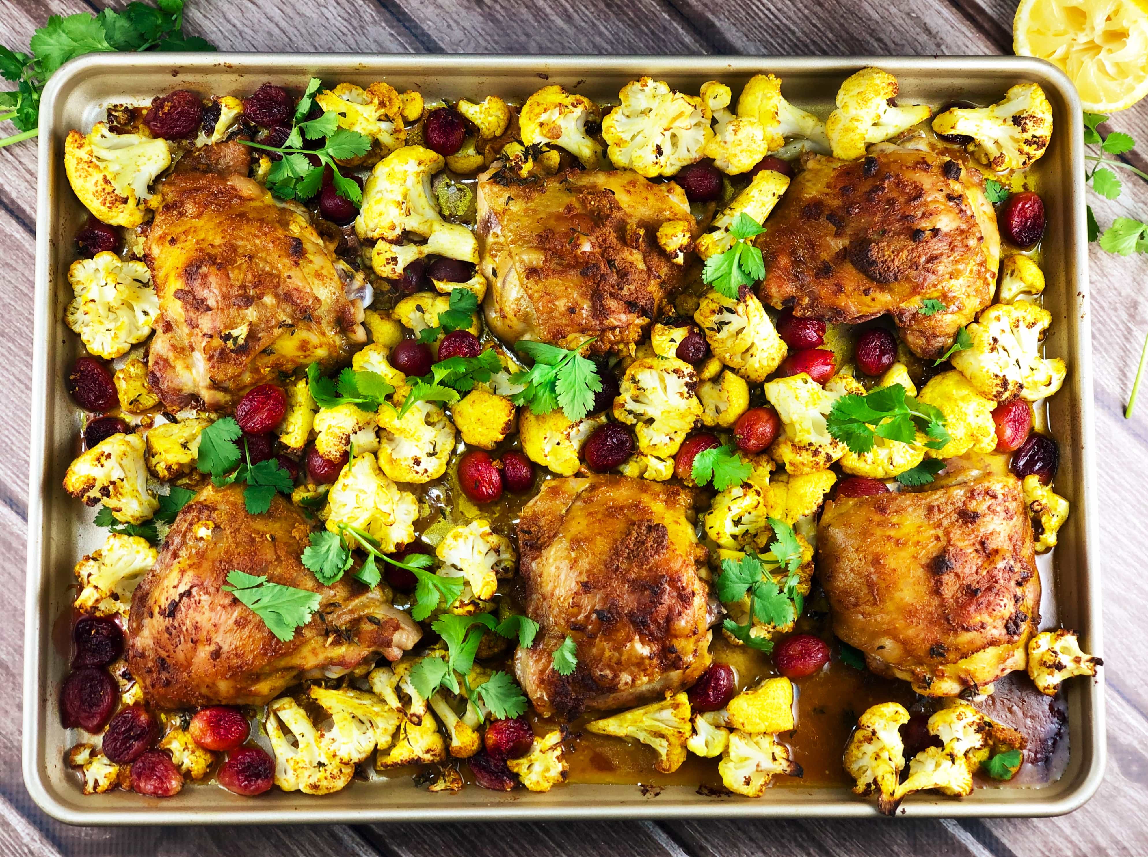 Sheet Pan Curried Chicken Thighs