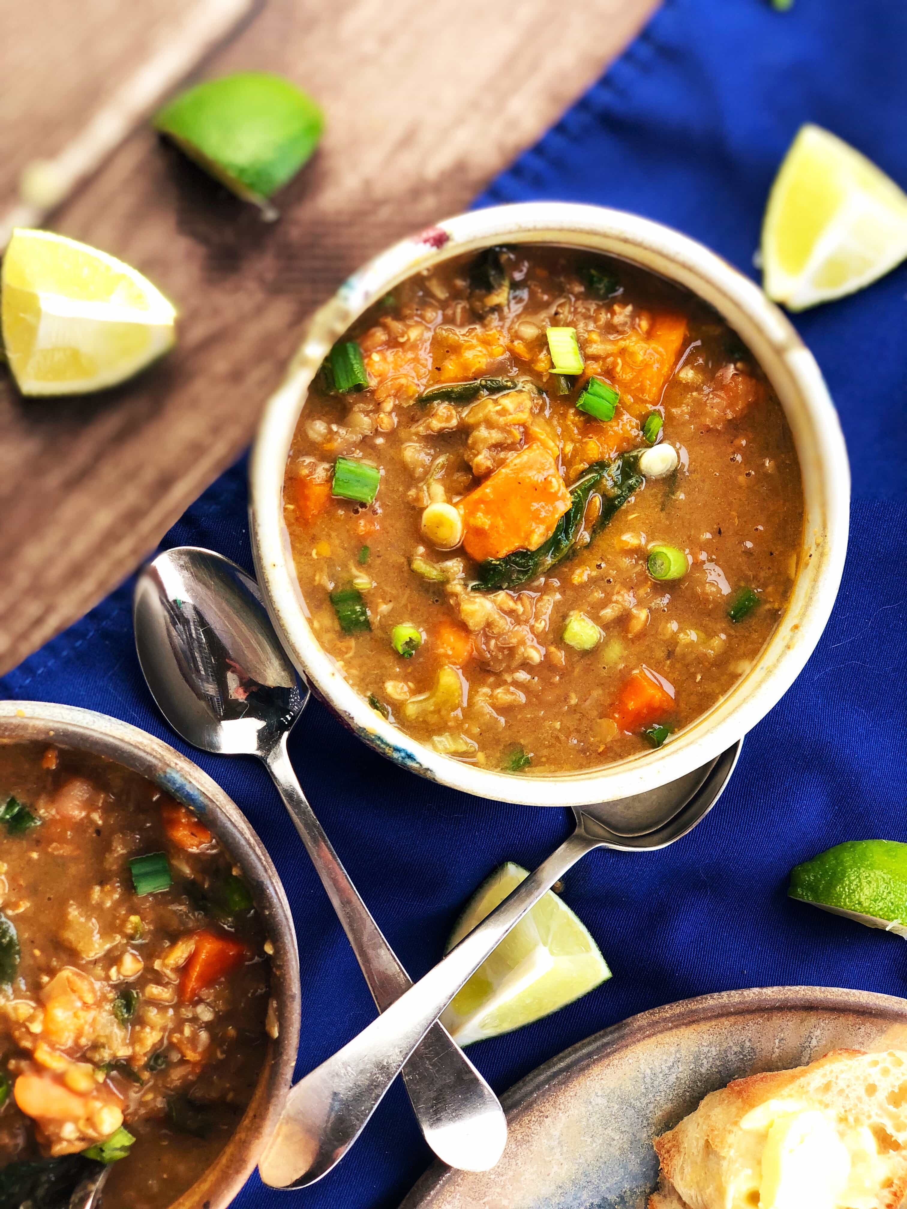 Lentil Farro Sweet Potato Soup