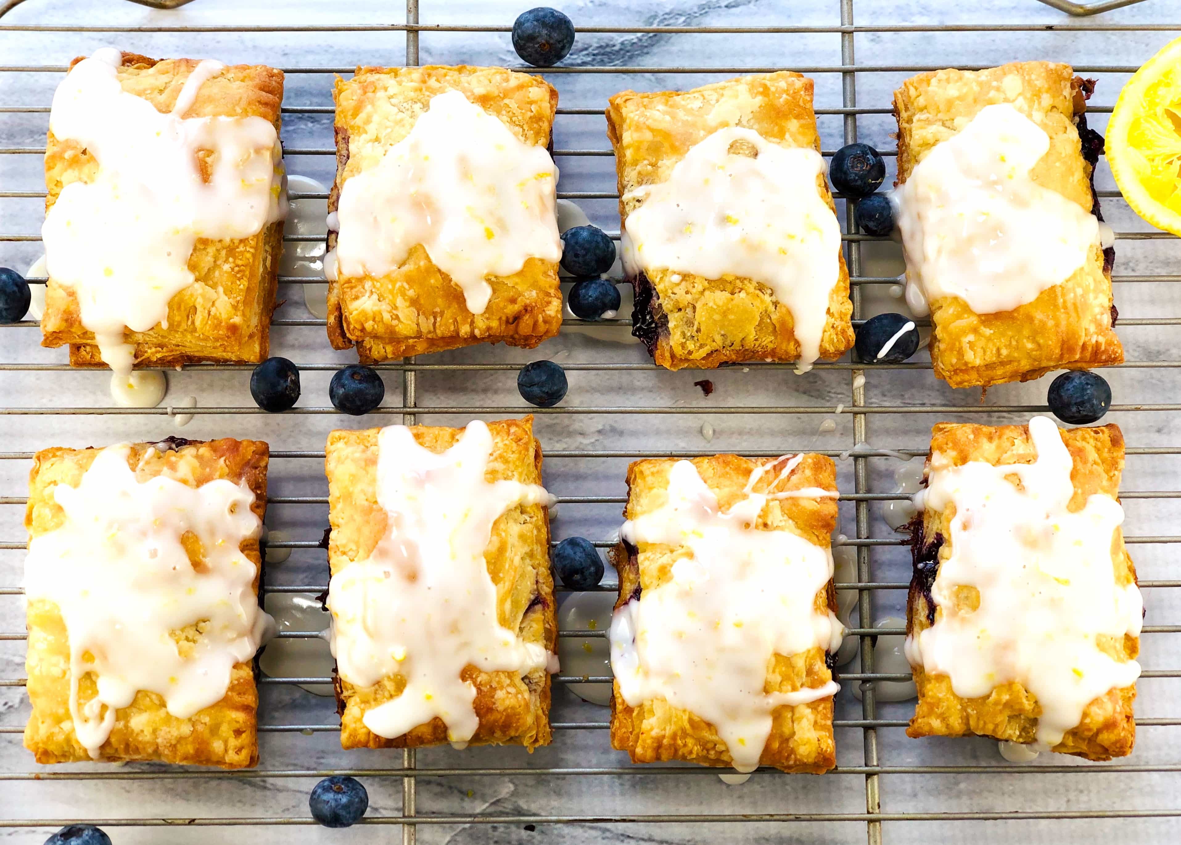 Homemade Blueberry Pop Tarts with Lemon Glaze