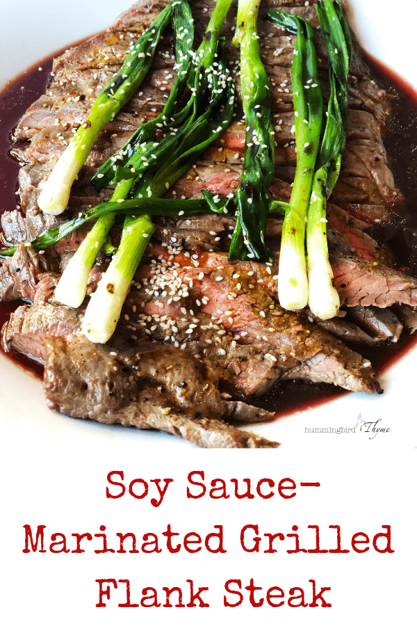 Soy Sauce Marinated Grilled Flank Steak with Scallions