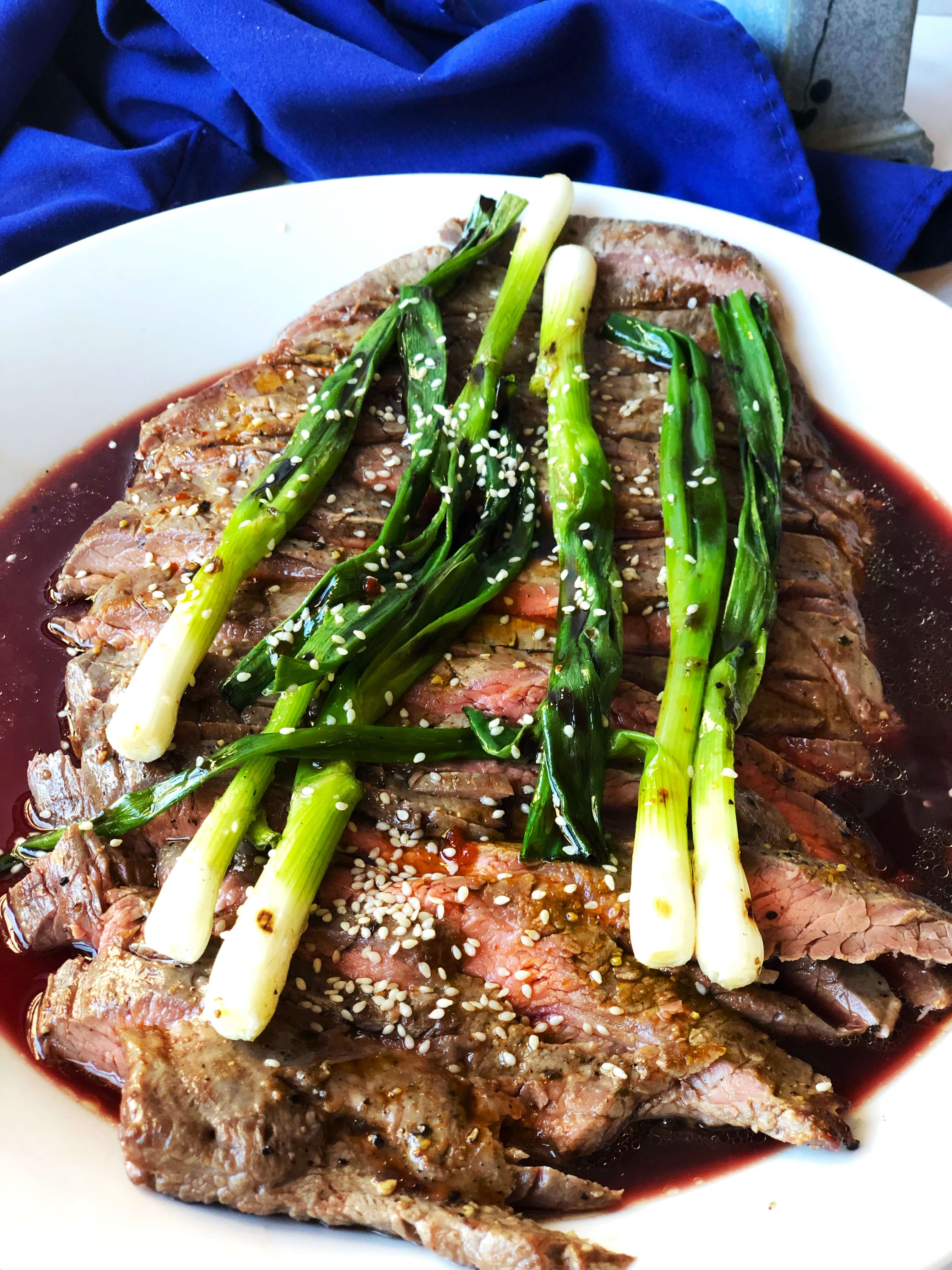 Grilled Flank Steak and Scallions Recipe