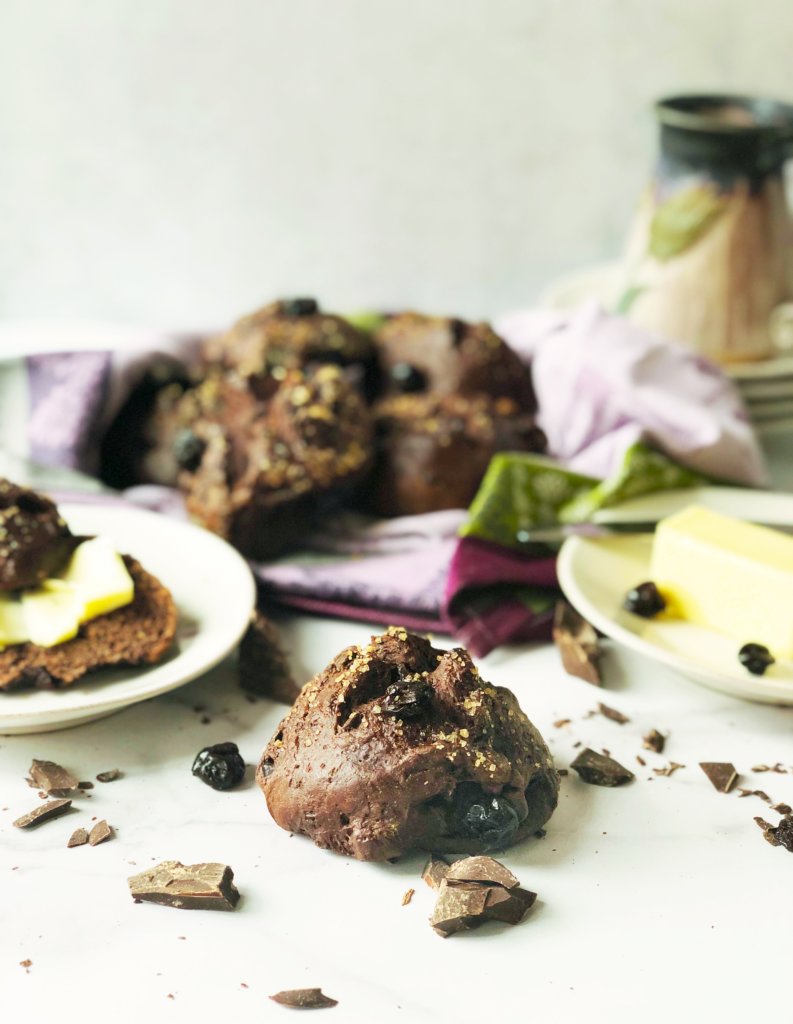 Chocolate Bread with Cherries