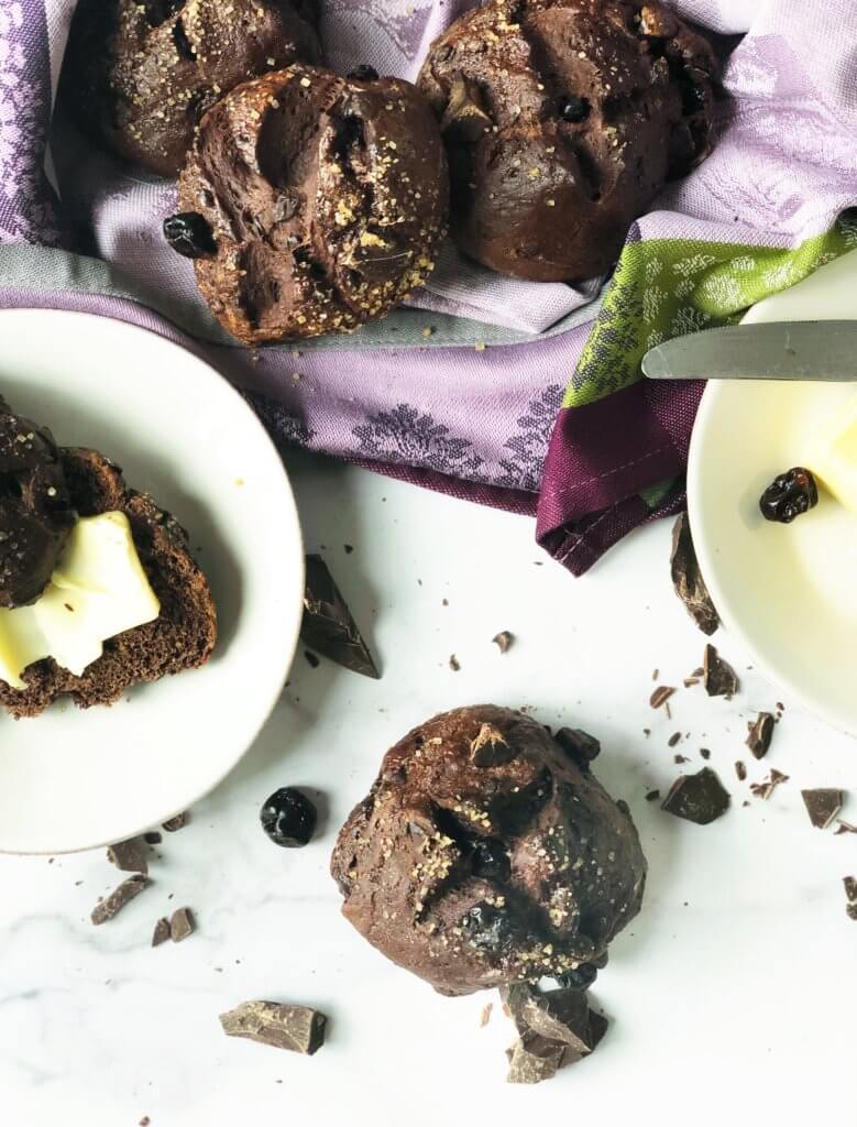 Chocolate Bread with Cherries