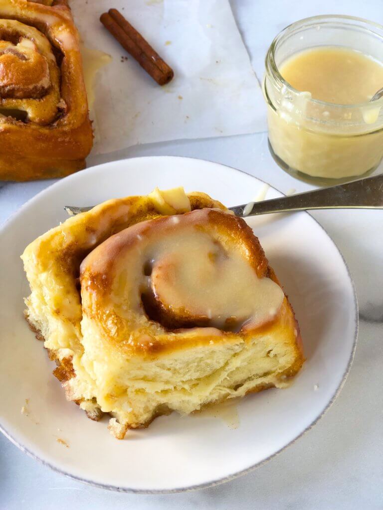 Maple Glazed Cinnamom Rolls with Apple