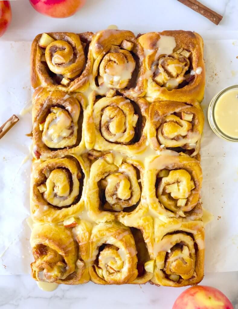 Apple Cinnamon Rolls with Maple Glaze