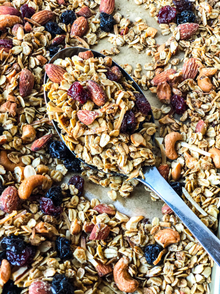 Pan of Cherry Nut Granola