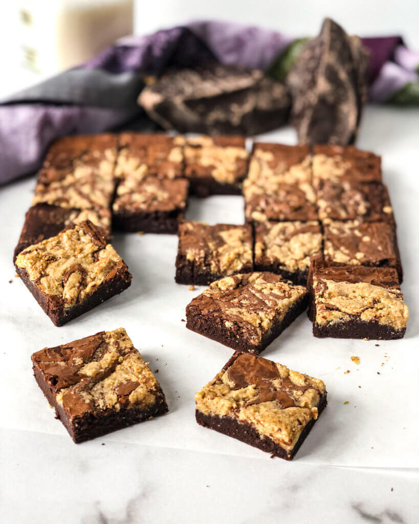 fudgey tahini brownies