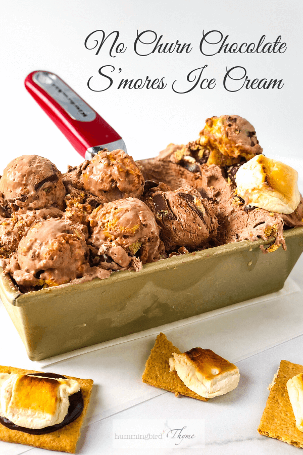 Pinterest Image Chocolate S’mores No Churn Ice Cream