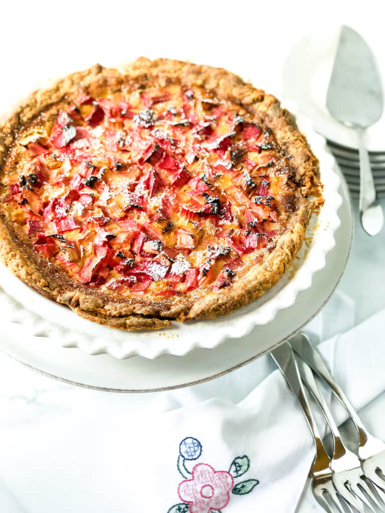 Rhubarb Vanilla Custard Pie Recipe