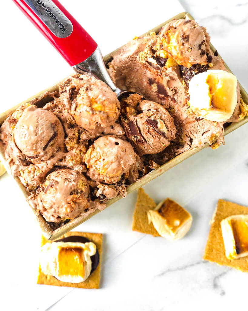 No Churn Chocolate S’mores Ice Cream